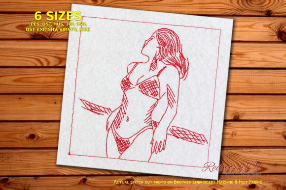 Hot Girl Line Art Review for Real Embroidery Projects