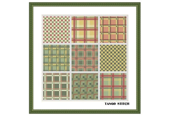 Yellow Green Tartan Ornaments Embroidery Review